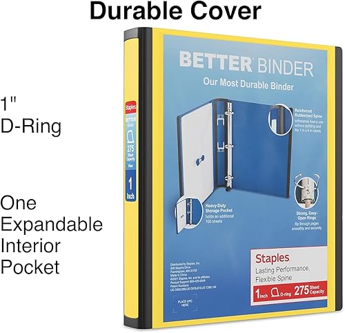 Vista 83 de Staples 1618292 4-Inch 3-Ring Better Binder Negro (44103)