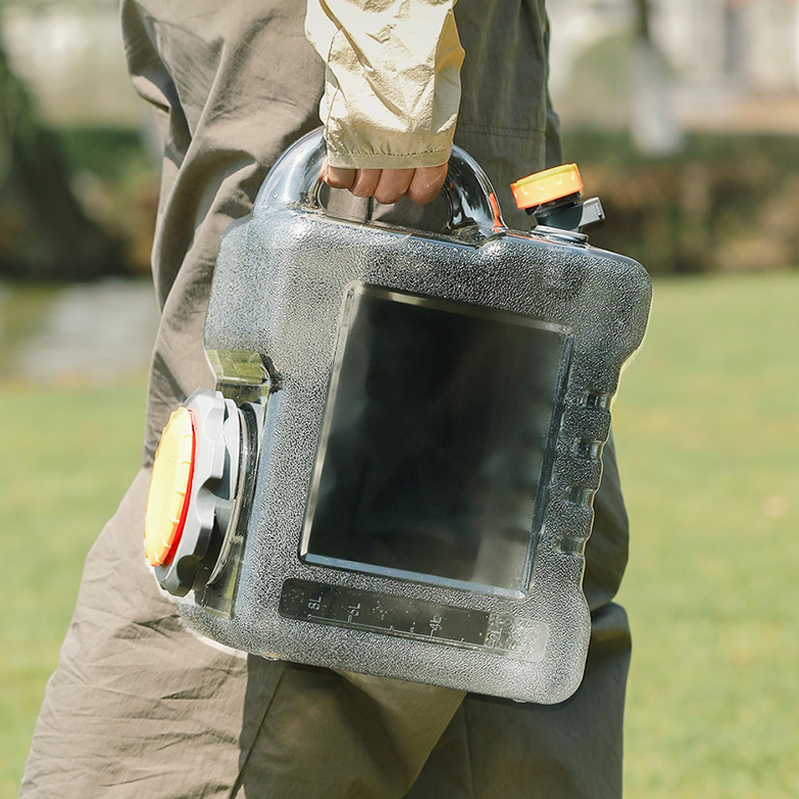Starnearby 5~28L Wasserbehälter mit Wasserhahn, Verlängerungsschlauch, Reinigungsbürste, Staubstopfen, Wiederverwendbarer Camping-Wassertank für Familien, Reisen, Camping & Wohnmobile