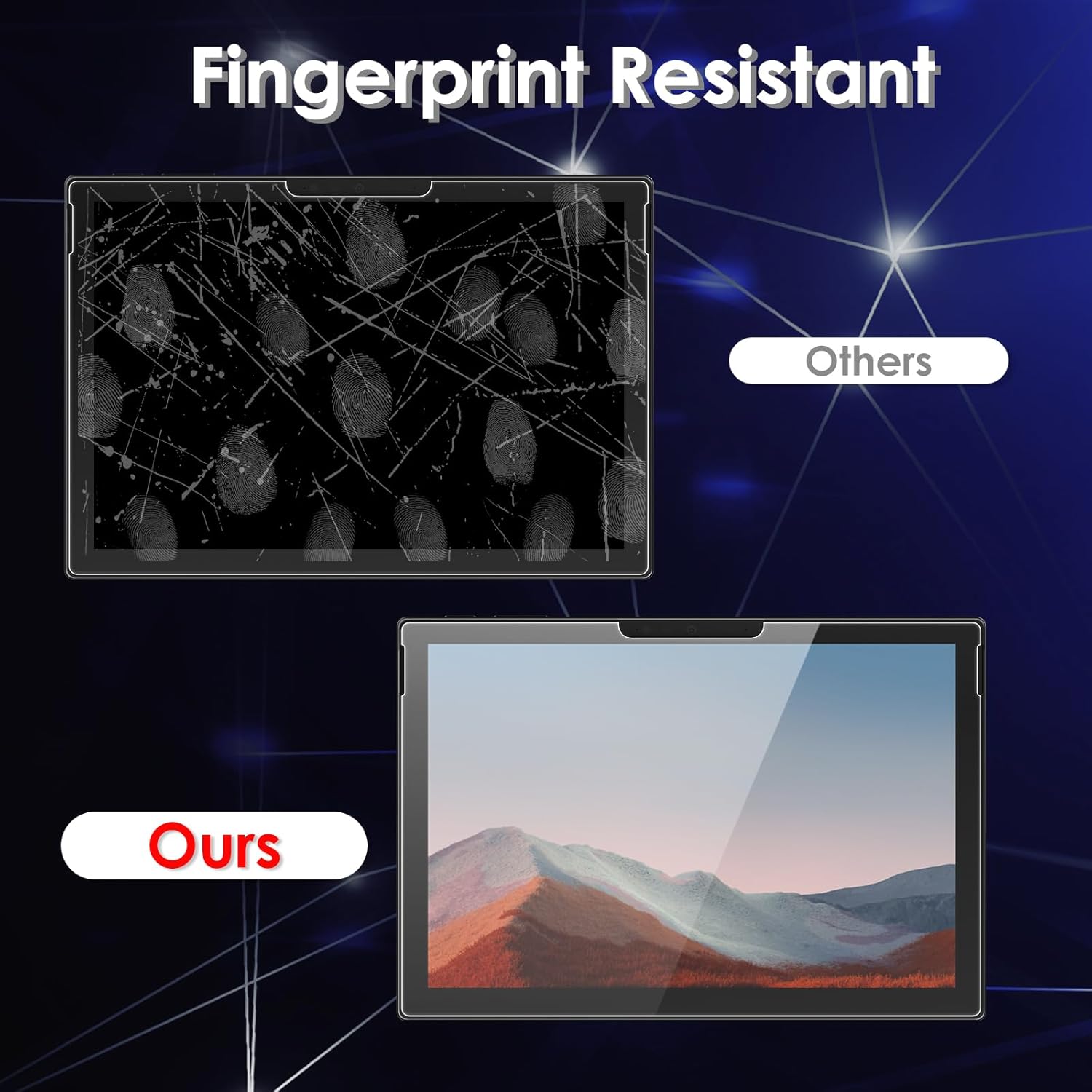 2-Pack Screen Protector Compatible with Microsoft Surface Pro 7 Plus/Pro 7/ Pro 6/ Pro 5/ Pro 4 12.3, Tempered Glass Clear Film, Anti-Scratch, 9H Hardness, Easy Installation, 91MSSP7P-2T