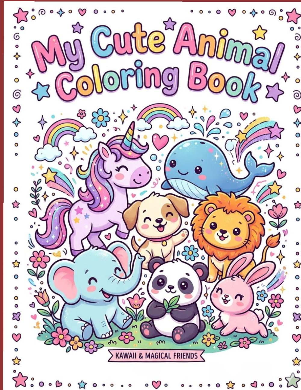 Cute Kawaii Animals Coloring Book for Kids A-Z