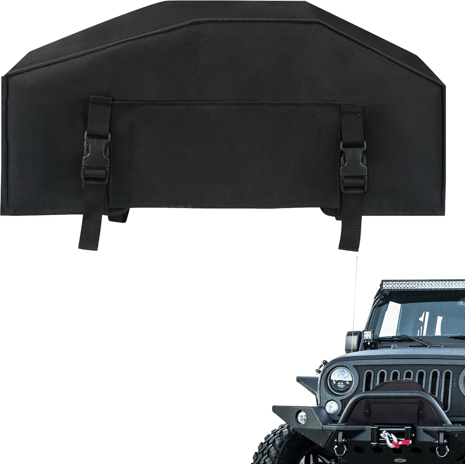 Winch Cover, Heavy Duty UV Resistant Winch Protective Cover, Indoor/Outdoor Winch Accessories, Windproof and Rainproof Dust Cover for 8000-12000 Lbs Electric Winches
