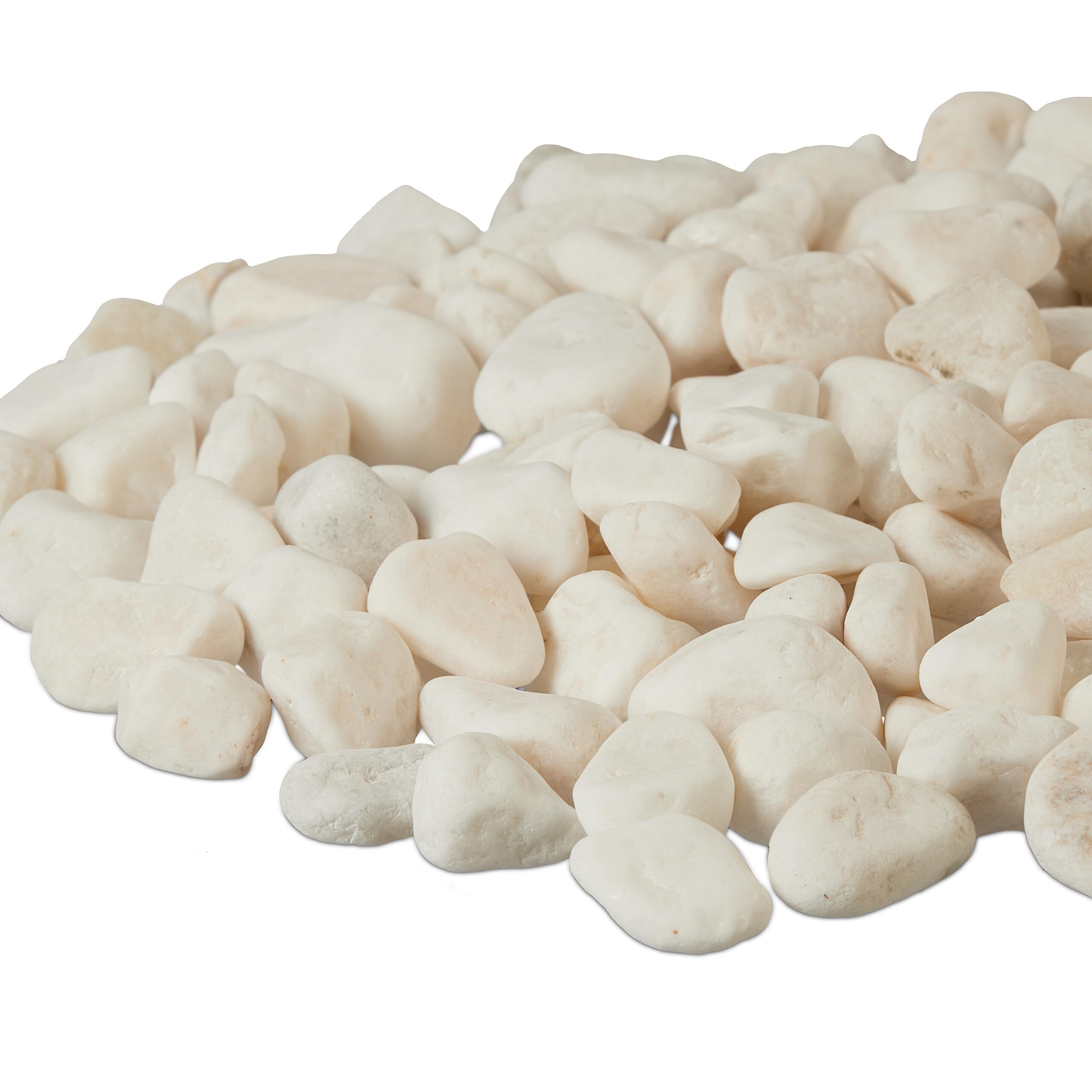 Relaxdays Sassolini Decorativi per Vasi, 5kg Sassi da Giardino, Pietre Acquario, Ghiaia 15-25mm, Ciottoli Piante, Bianco