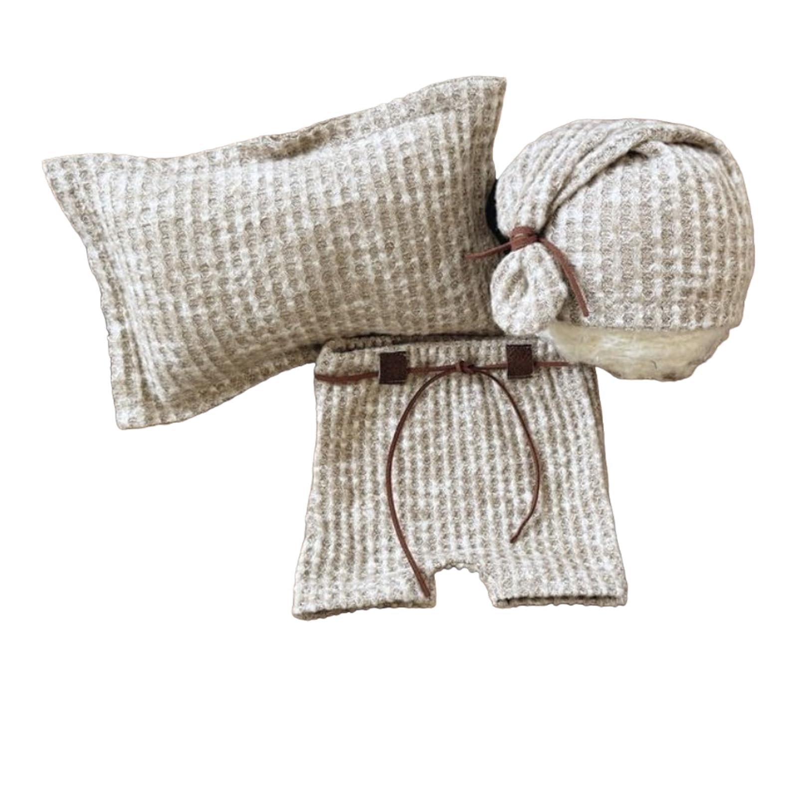 Baby Photography Costume Clothing Knitted Hat Pillow and Pants Outfit Props Infant Photo Clothes Infant Accessories Pillow Set