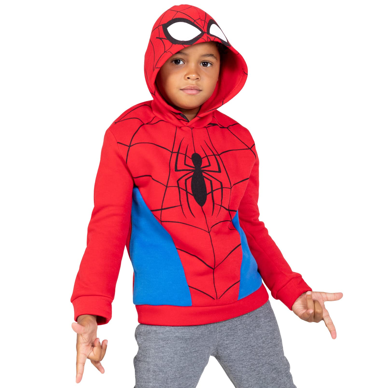 Marvel Avengers Spiderman chłopięca polarowa bluza z kapturem dla malucha dla dużego dziecka