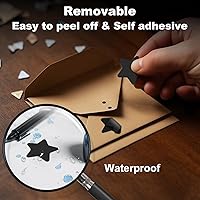 Vista 3 de Rollo de calcomanías de estrellas negras de 1 pulgada, autoadhesivas, impermeables, extraíbles, para niños, profesores, negocios, 500