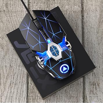 Gaming Mouse Wired Game Mice USB Silent Optical Mouse 3200DPI RGB Colorful Gradient Backlit 7 Buttons for Desktop Laptop Computer Gamer PC Windows Mac