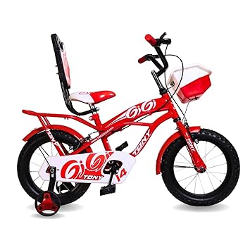 RAW BICYCLES Sports Gigi - 14T BMX Single Speed Cycle for Kids 3-5 Years | Red & White | Tubeless Tyres | Easy Assembly