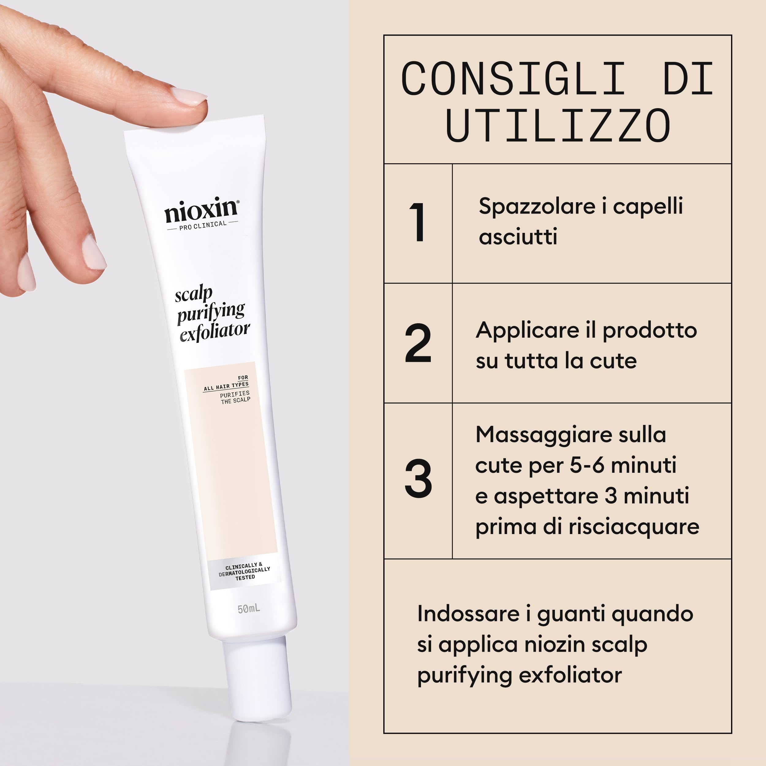 Nioxin Scalp Purifying Exfoliator - Trattamento Antiforfora Esfoliante per il Cuoio Capelluto - con Burro di Karité e Olio di Menta Piperita (50ml)