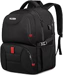 Sac à dos de voyage extra large pour ordinateur portable de 50L, sac à dos d'affaires pour hommes et femmes avec port de chargement USB, résistant à l'eau, compatible TSA, grand sac pour ordinateur de 17,3 po, sacs à dos scolaires noirs