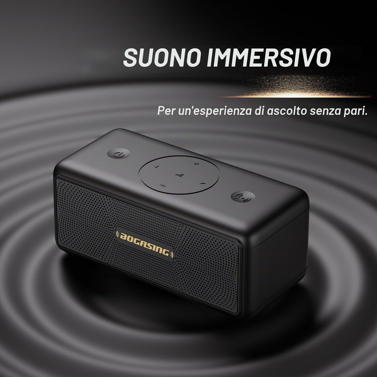 BOGASING Cassa Bluetooth Potente Portatile, M5 Casse Bluetooth 5.3, Bassi Extra 40W e Audio Stereo, 30h di autonomia, Impermeabile IPX7, EQ, USB/TF/AUX Speaker Altoparlante Bluetooth da casa (Nero)