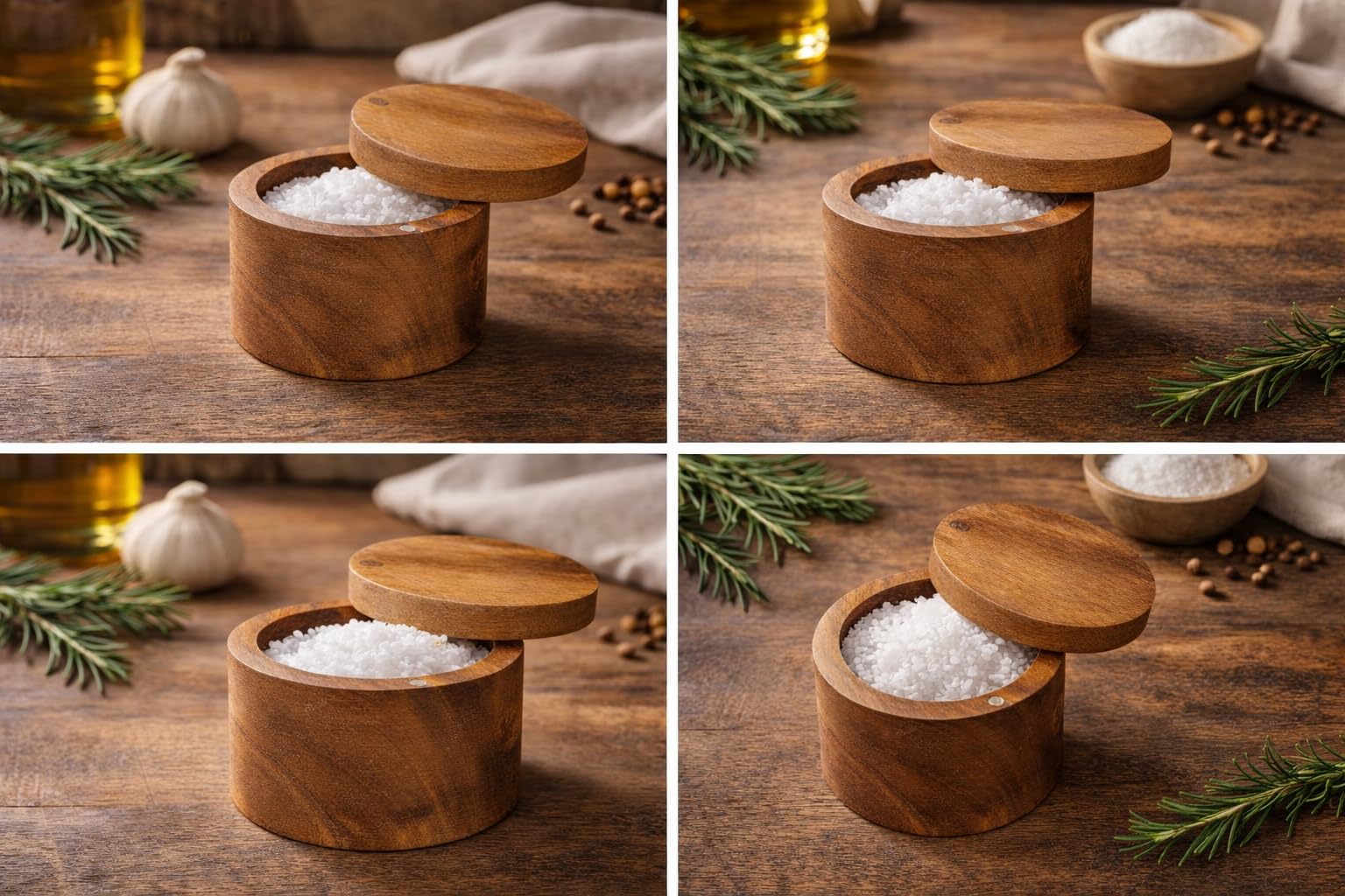 Wooden Salt Box Container - White Whale -3
