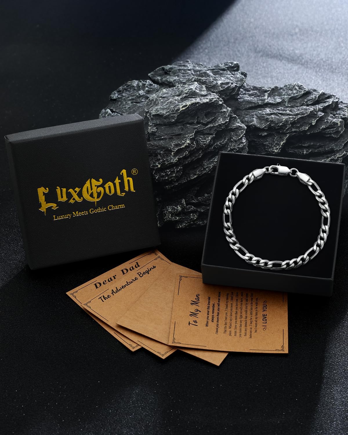 Stainless Steel Figaro Link Chain Bracelet Italian Diamond-Cut Figaro Chain Bracelet for Women Men(6.5,7, 7.5, 8 Inches) - Image 6