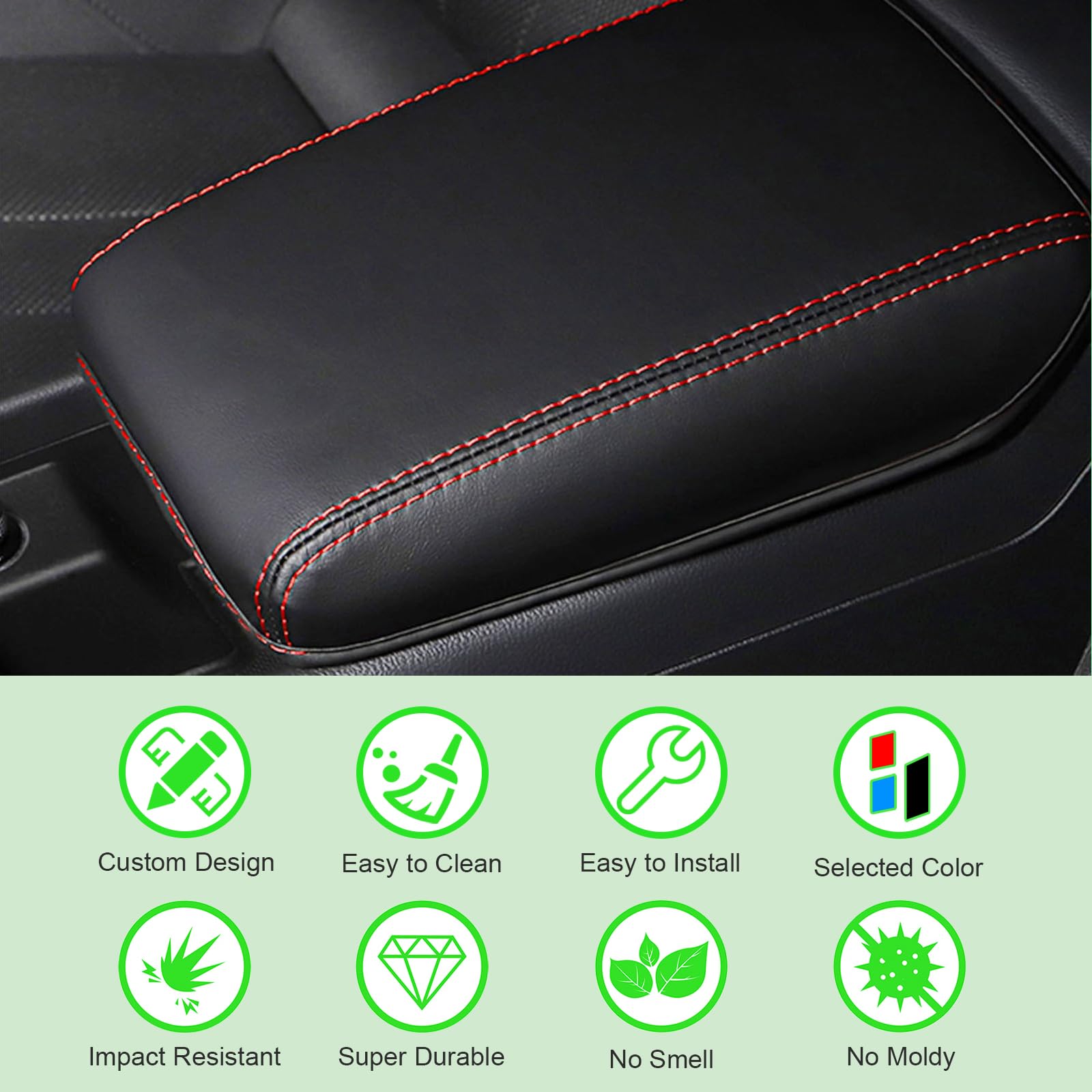 GAFAT Compatibile con Audi Q5 FY 2018–2024 Copertura per Bracciolo Centrale, Q5 FY Sportback S-Line Protezione per Braccioli Console Centrale, PU Microfibra imbottitura in Pelle, Q5 FY Accessori