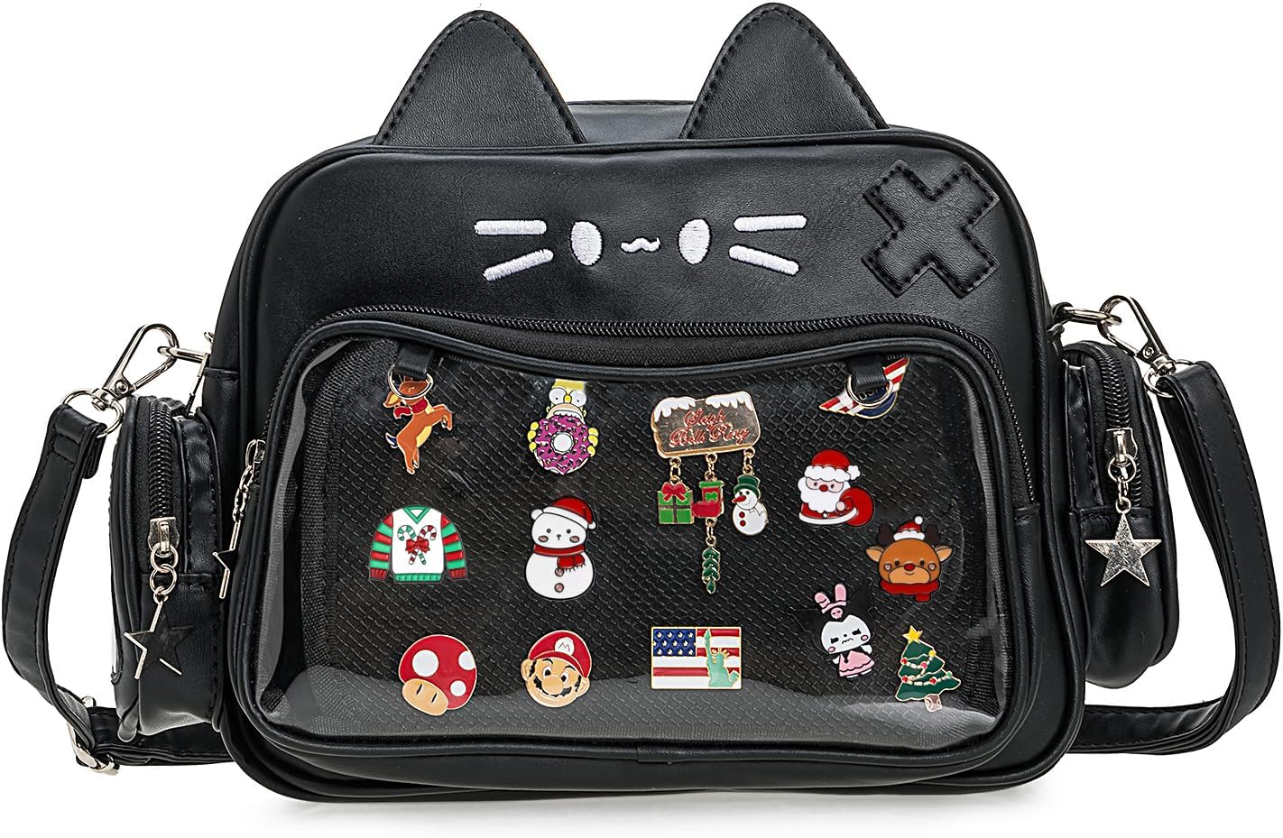 Kawaii Ita Bag Backpack Crossbody Bag Cat Shoulder Bags Multi-Purpose Pin Display with Insert