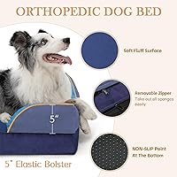 Vista 311 de Comfort Expression - Cama ortopédica para perros extragrandes, 53 x 42 pulgadas, cama impermeable y de apoyo de espuma con cojines removibles