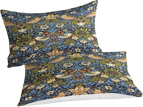 Miniatura 2 de William Morris - Juego de cama de 3 piezas con 2 fundas de almohada, funda de edredón suave y suave para niños, adolescentes y adultos, funda de