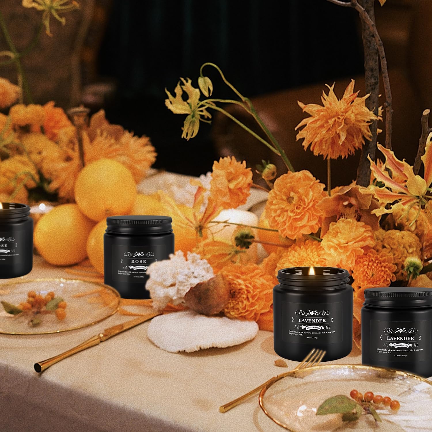 YOROXRG Scented Candles Gifts Set 24 Pack Soy Wax Travel Tin Jar Candles for Home 3.05 OZ for Mom for Christmas, Birthday, Thanksgiving, Mother's Day,Father'Day(Black) image 2