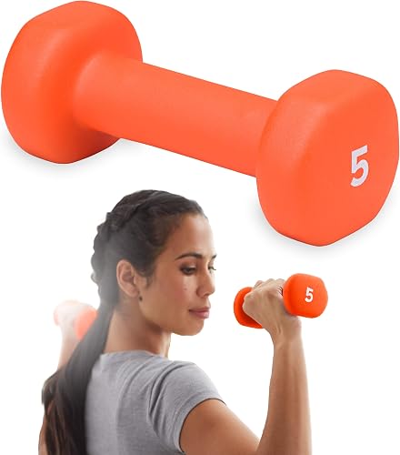 Gaiam 05-62092 dumbbell, (B) Orange | 5-Pound