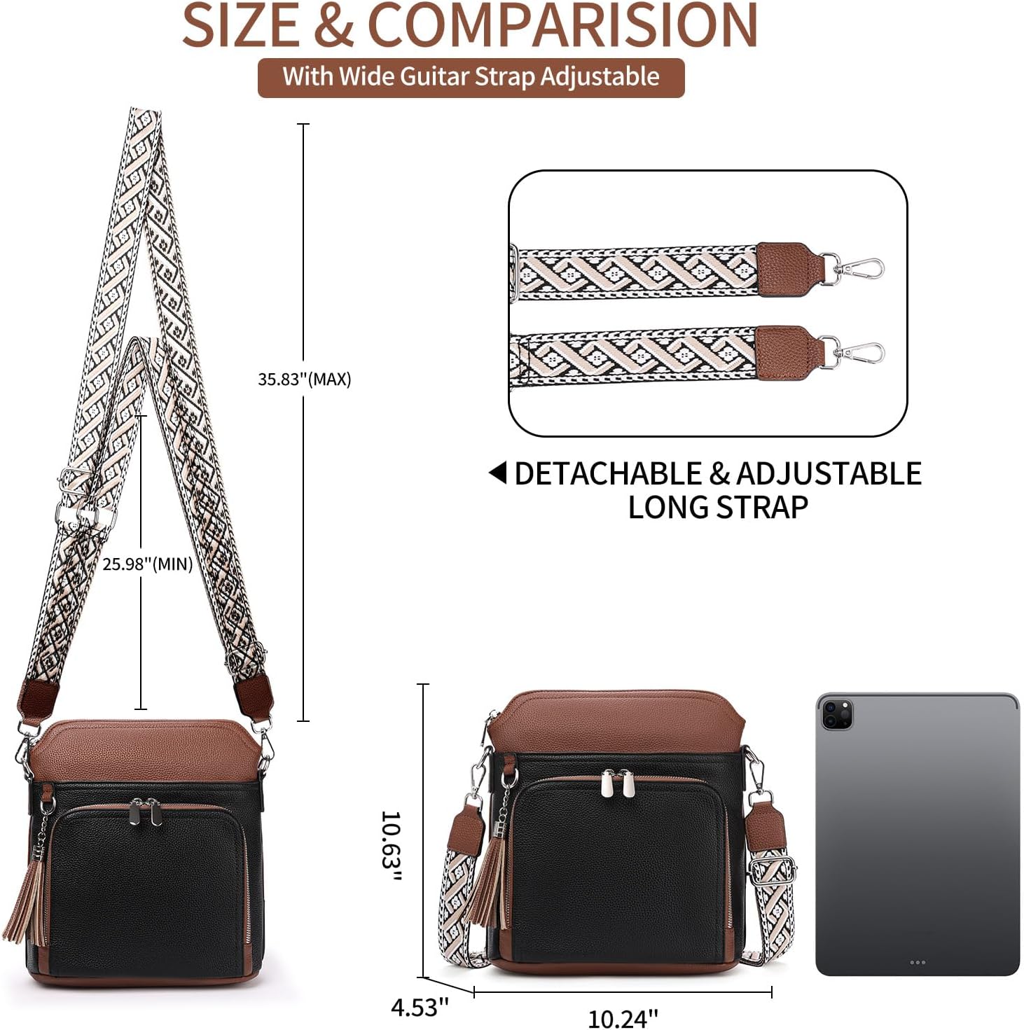 FALAN MULE Trendy Crossbody Bags for Women Soft Shoulder Leather Hobo Purses Handbags With Tassel - Image 4