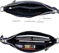 Vista 4 de Beurlike Cartera de cuero para mujer, bolso cruzado pequeño para teléfono