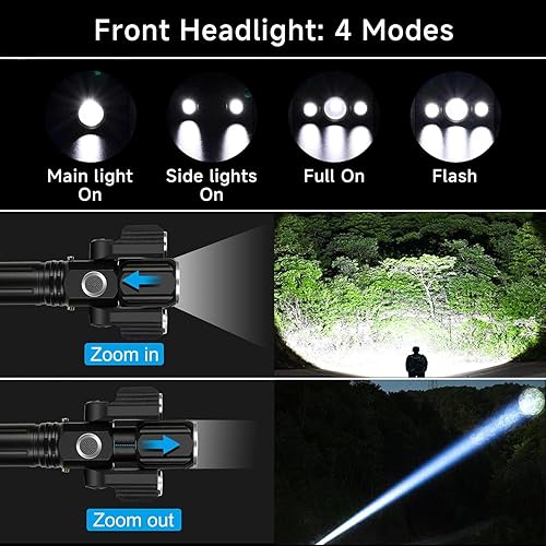 Miniatura 2 de Juego de luces recargables superbrillantes para bicicleta, 4+4 modos, potente faro delantero y trasero de bicicleta, 18+ horas, luces impermeables