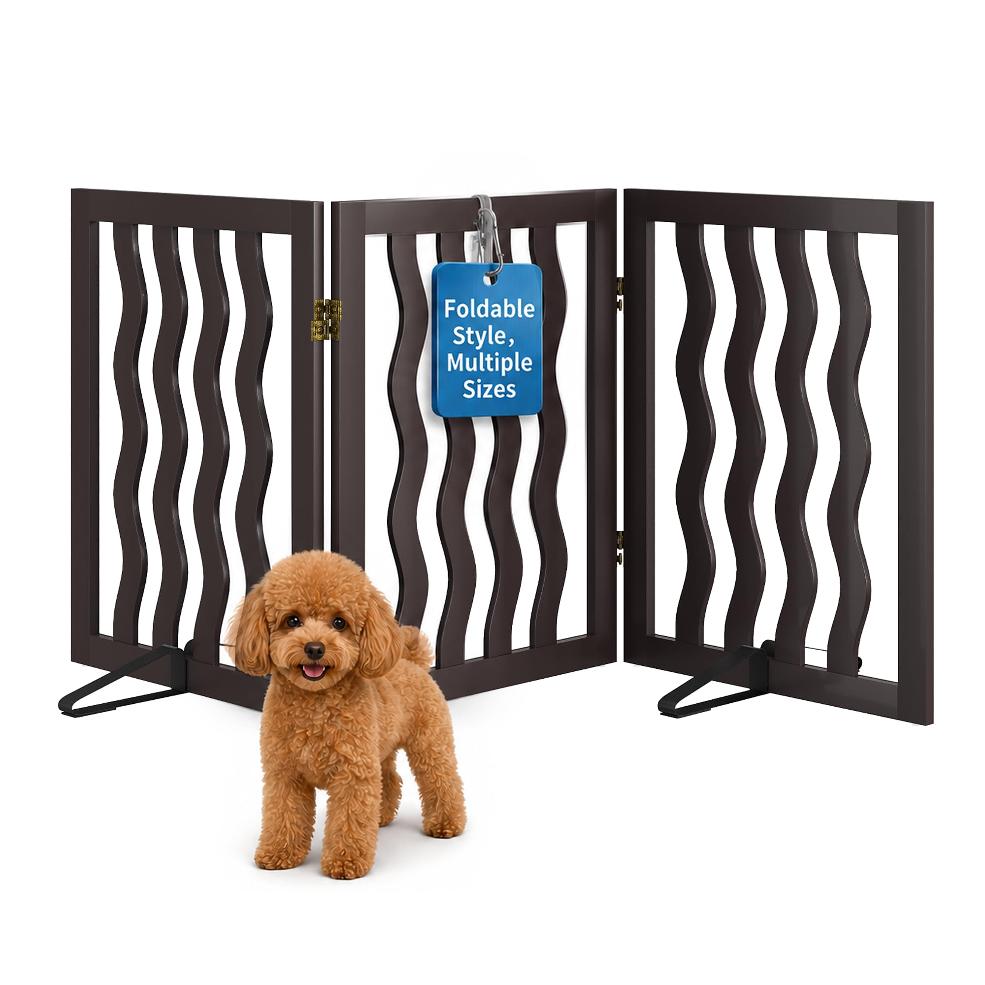 Semiocthome Barrera de Seguridad para Perros con 3 Paneles y 2 Soportes