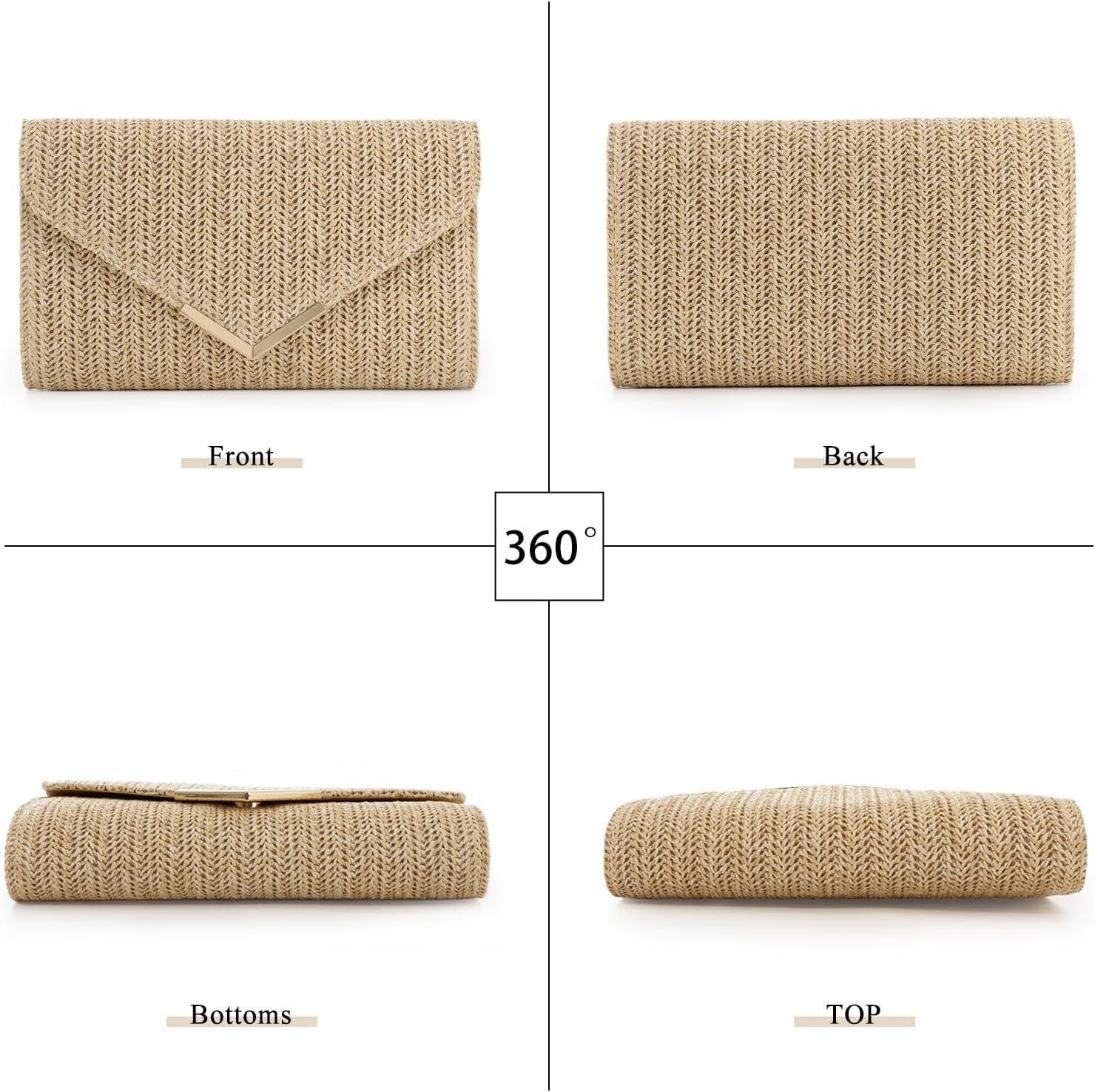 GOKTOW Straw Clutch Purse Raffia Rattan Summer Evening Bag Woven Beach Handbags for Women Wedding Vacation Travel Party 2026 - Image 5