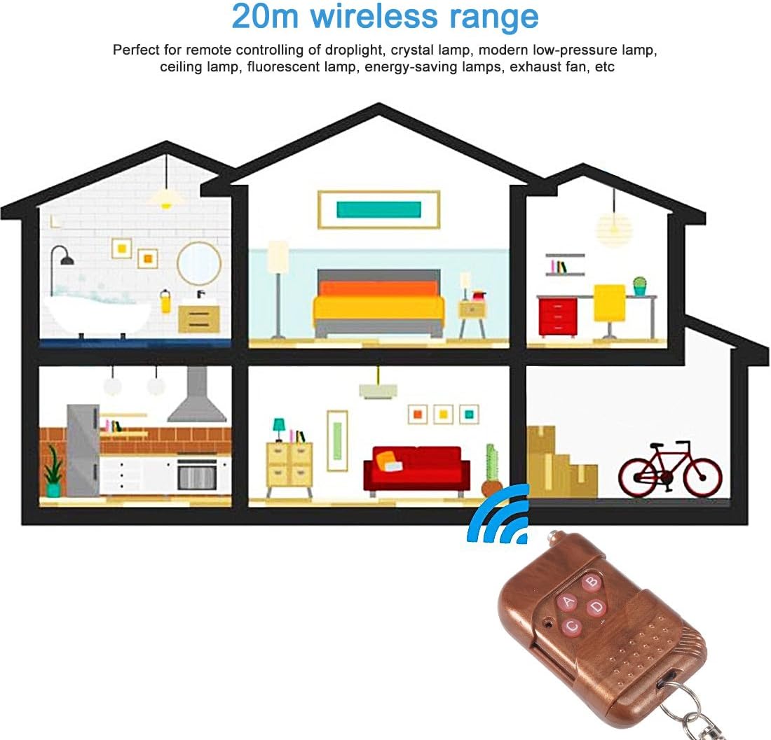 sourcingmap DC 12V 4 Channel 433MHZ RF Wireless Digital Remote Control ...