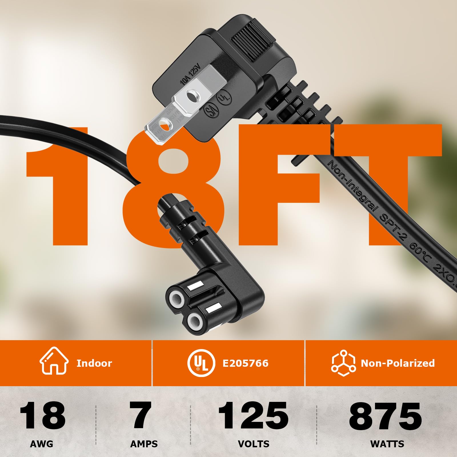 ヒートケーブル Amazon.com: Ancable 18-Feet 90 Degree Angled 18AWG 2-Prong to L
