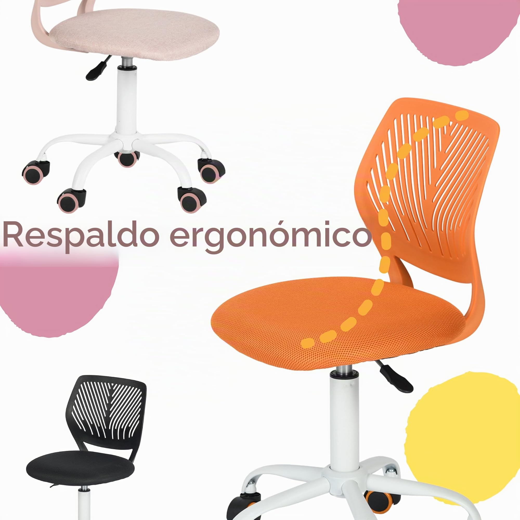 FurnitureR Silla de Escritorio, Moderno diseño Ajustable, para Ordenador, giratoria, sin reposabrazos, para habitación de los niños, Trabajo en casa, Oficina, Tejido, Morandi, Aguamarina