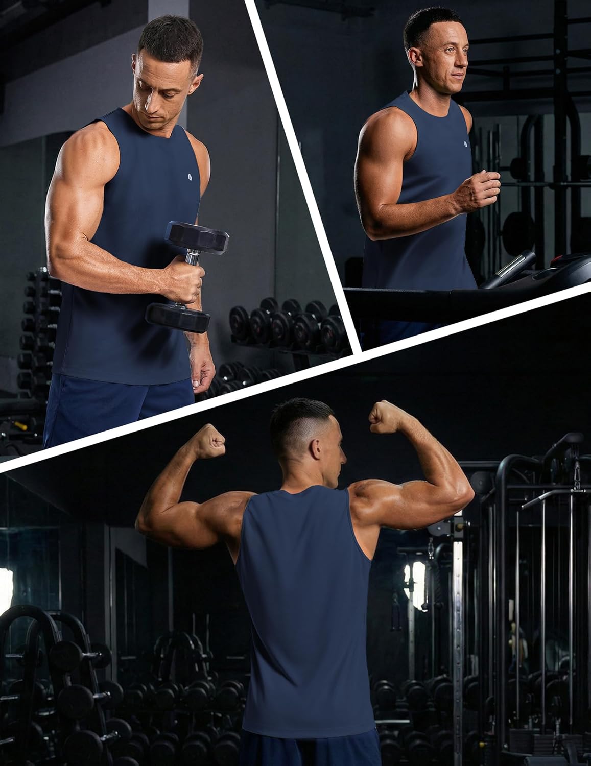 PINSPARK Men's Tank Top Summer Sleeveless Shirts Quick Dry Muscle Shirts for Running Gym Workout - Image 6