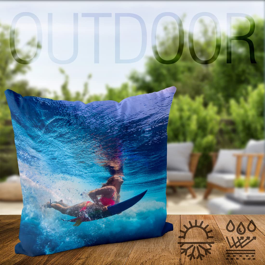 VOID Surferin nurkowanie poszewka na poduszkę poduszka na sofę poduszka dekoracyjna poduszka na zewnątrz poduszka dekoracyjna poduszka wymiary: 80 x 80 cm