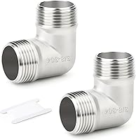 Vista 21 de TAISHER 2 piezas de acero inoxidable 304 accesorios de codo de 90 grados, tubo hembra NPT de 1 pulgada a 1 pulgada NPT hembra 304 accesorio