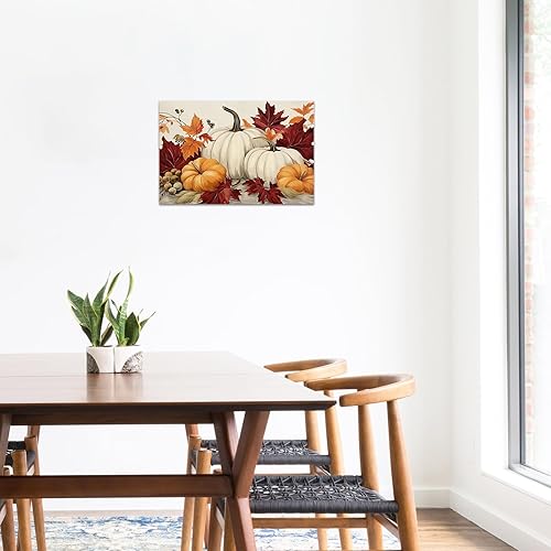 Miniatura 4 de DOARTDO Lienzo decorativo de otoño para pared, diseño de hojas de otoño, diseño rústico de Halloween, decoración de pared enmarcada (16.00 x 24.00