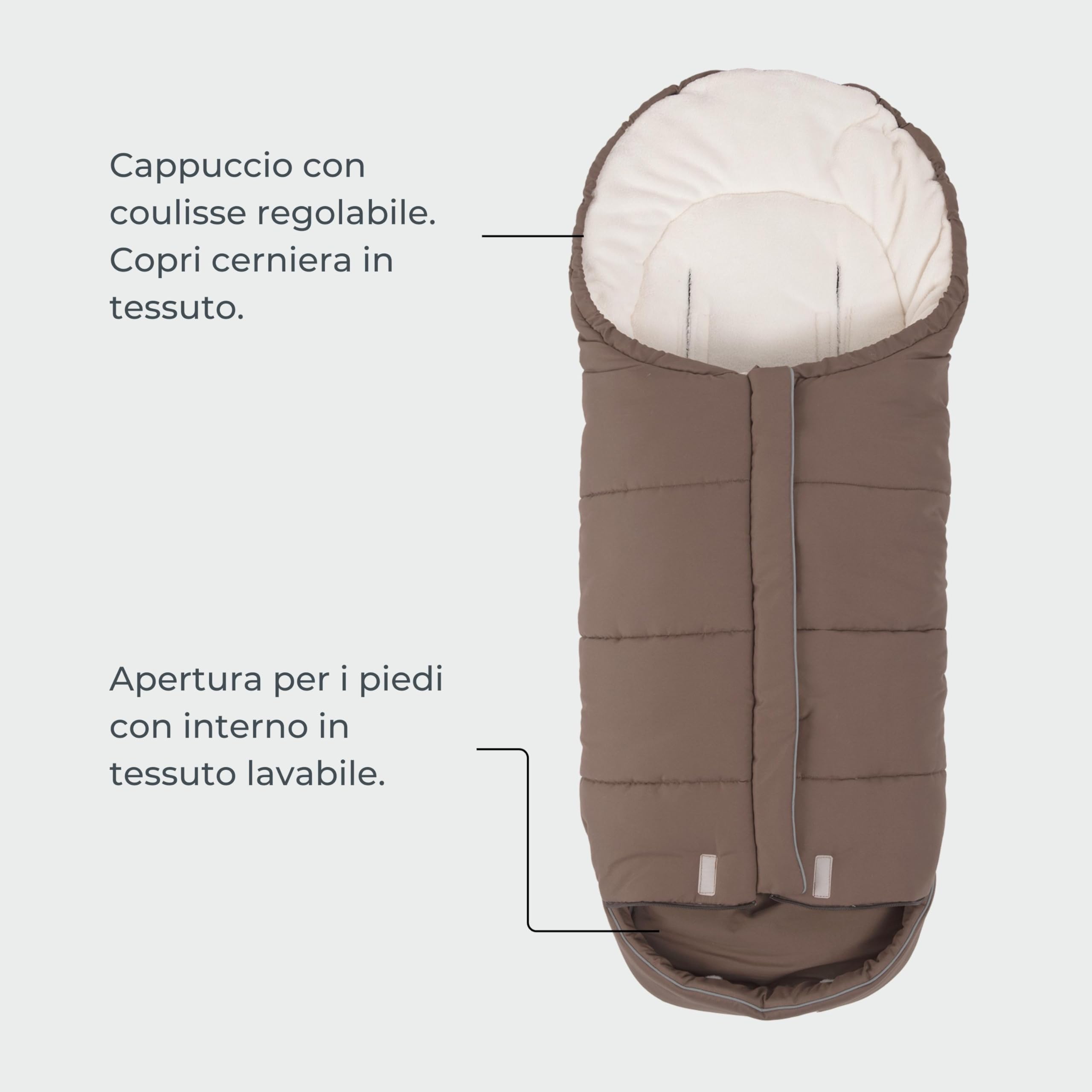 Nuvita 9545 Junior City | Sacco Universale per Passeggino | Perfetto per Bambini da 6 a 36 Mesi (100 cm) | Tessuto Vellutato e Massimo Comfort per il Tuo Bambino fino a -10°C | Verde Salvia