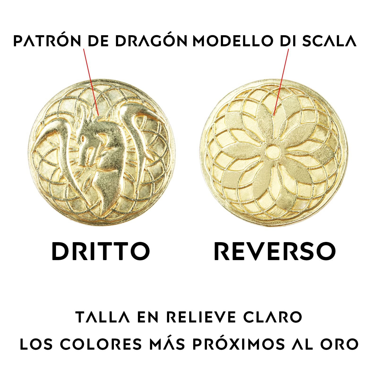 Byhoo Fantasy DND Juego de Monedas de Metal con Bolsa de Cuero, fichas de Tesoro y Accesorios Retro de Juegos de Mesa, 50 Monedas Doradas DND mágicas Brillantes para TRPG de Fiesta