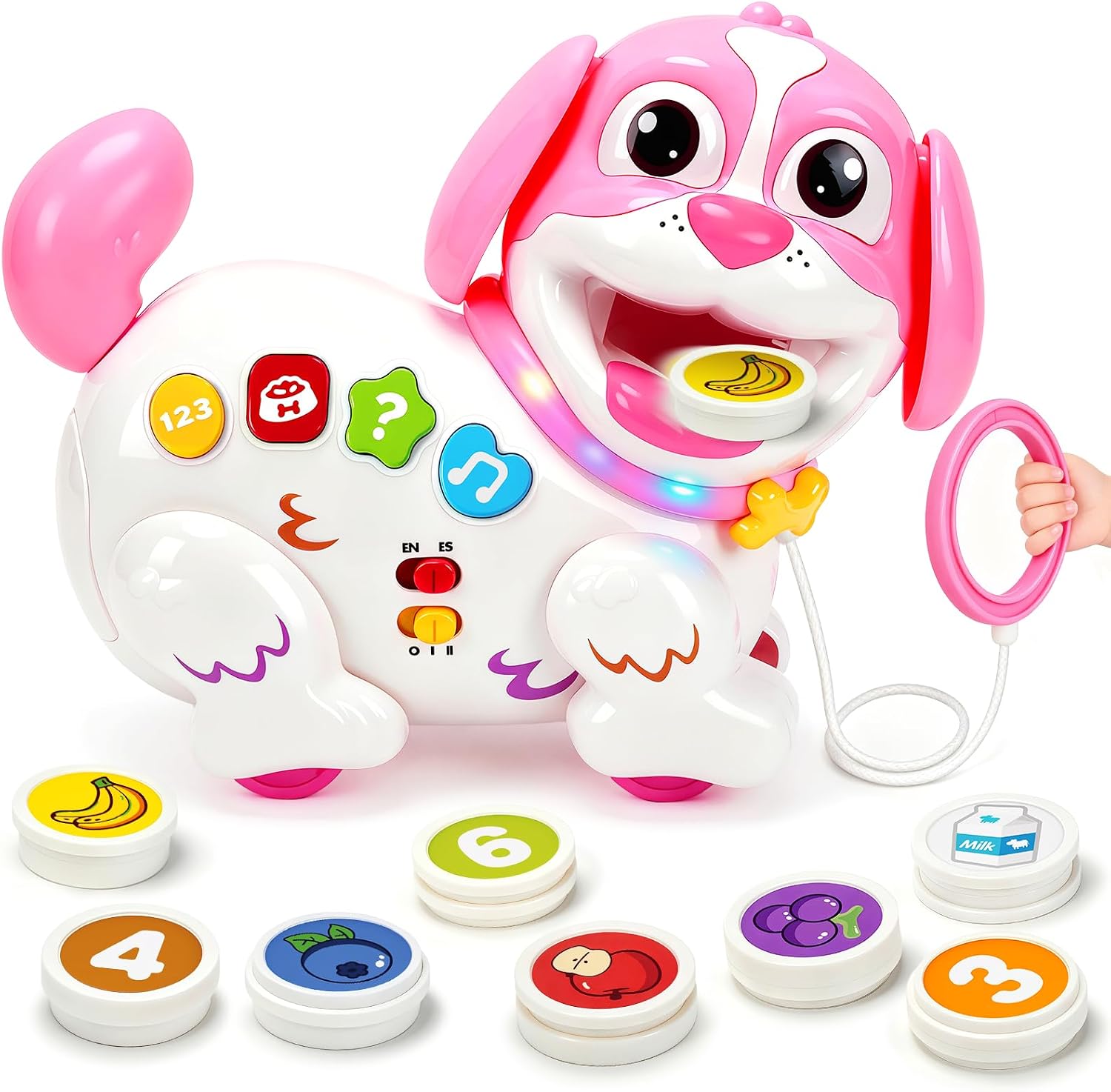 Musical Puppy Toy for 1 Year Old Girl, Feed and Count Toys with 8 Coins | Bilingual Baby Learning Toy for 12-18 Months, Birthday Gifts for 1 Year Old Girl