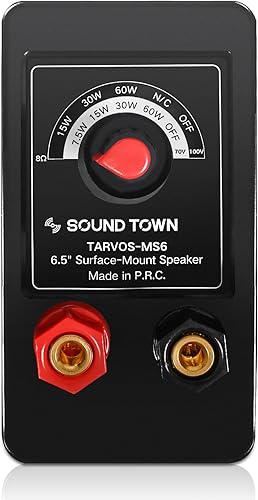 Miniatura 7 de Sound Town Amplificador Bluetooth para restaurante comercial + juego de altavoces de montaje en superficie, con un amplificador de 6 zonas de 70