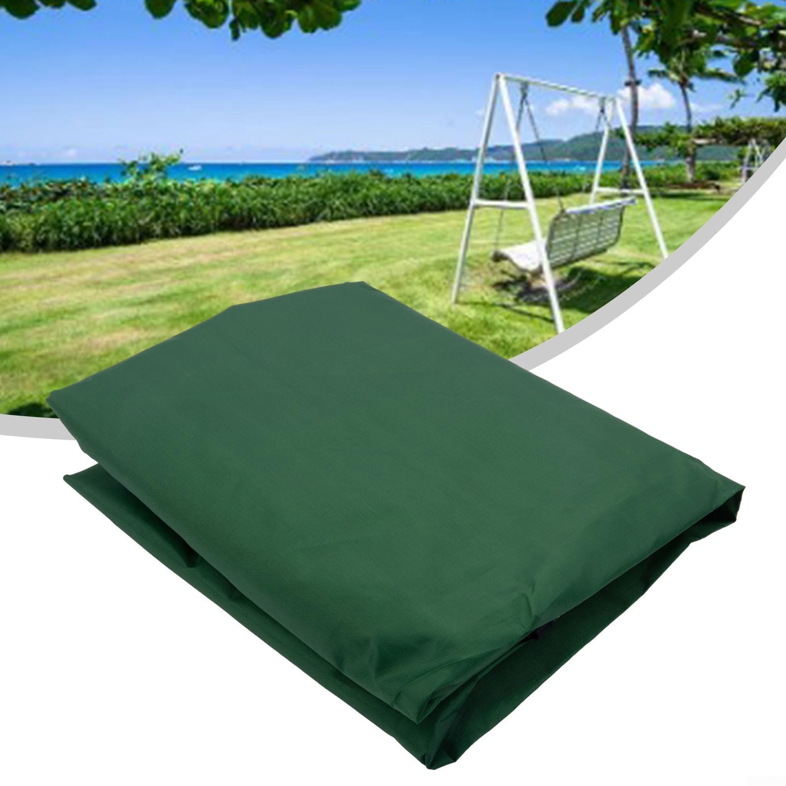 Cuscino impermeabile per dondolo da giardino da 150 cm, copertura antipolvere di ricambio per dondolo a tre posti (verde scuro)