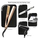 Sygile 11" X 7.5" Larger Size Heat Resistant Silicone Travel Mat, Anti-heat Pad for Hair Straighteners, Curling Irons, Flat Irons and Other Hot Styling Tools - Black gallery image