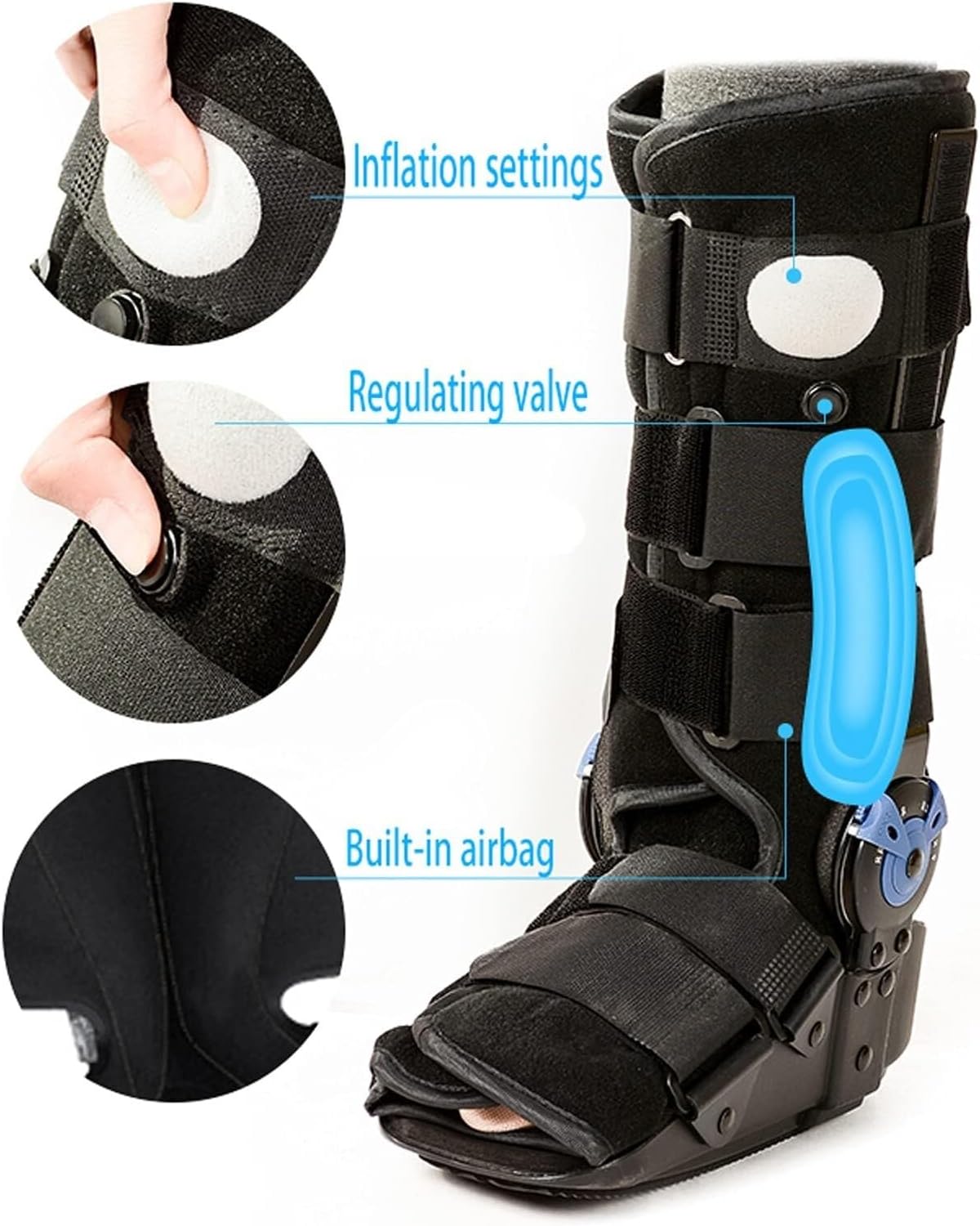 Walking boots, fracture orthosis, ankle support non-slip ankle brace plantar fasciitis splint ankle brace for pressure pain relief(Small)