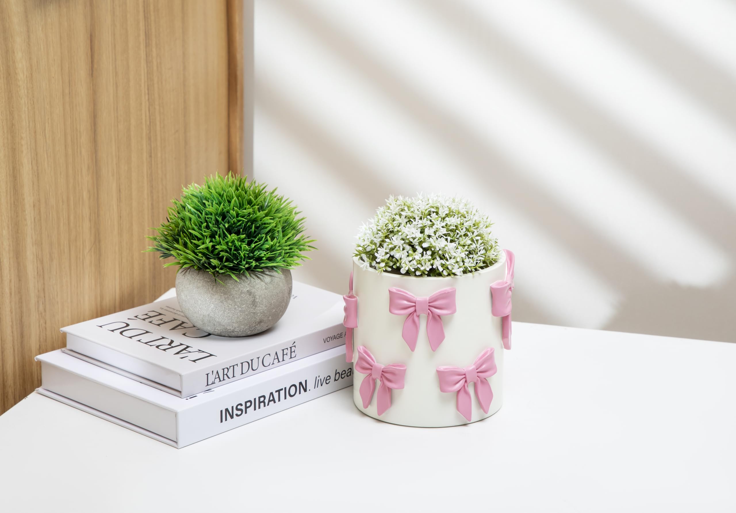 Amazon.com : Stylor Pink Bow Planter - Coquette Bow Room