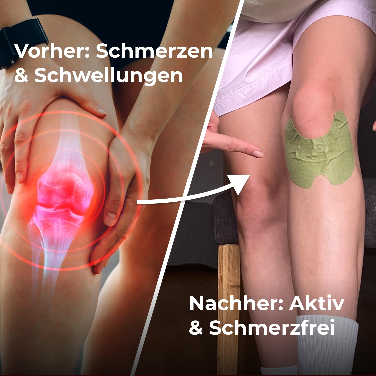 Wellnee Original Kniepflaster – Wellknee Wärmepflaster & Kniestütze für entspannte Bewegung, mit Ingwer & Wermut, für angenehme Wärme & Wohlbefinden (10 Stück)