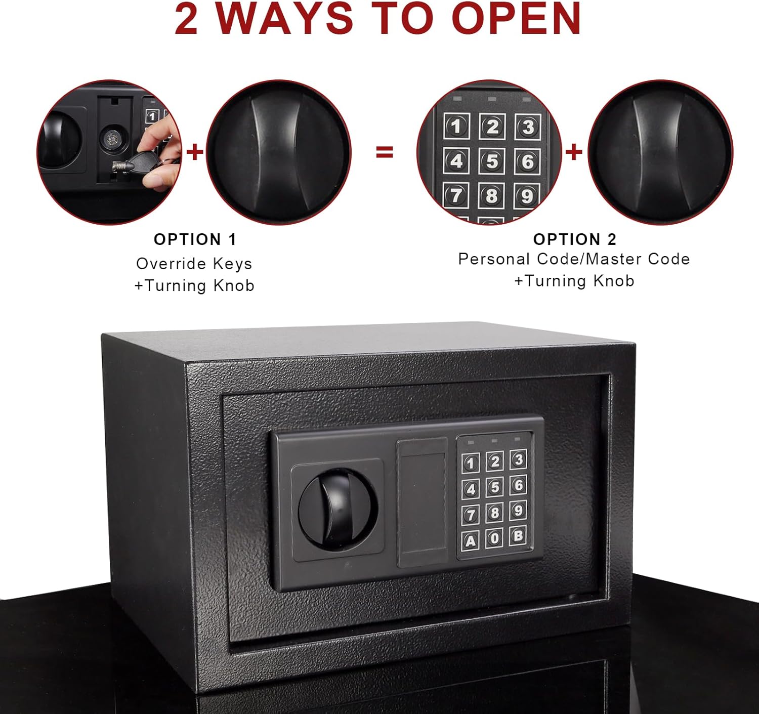 Safe Box with Sensor Light, Security Safe Steel Construction Hidden Money Safe with Lock,Wall or Cabinet Anchoring Design for Home, 0.45 Cubic Feet Black