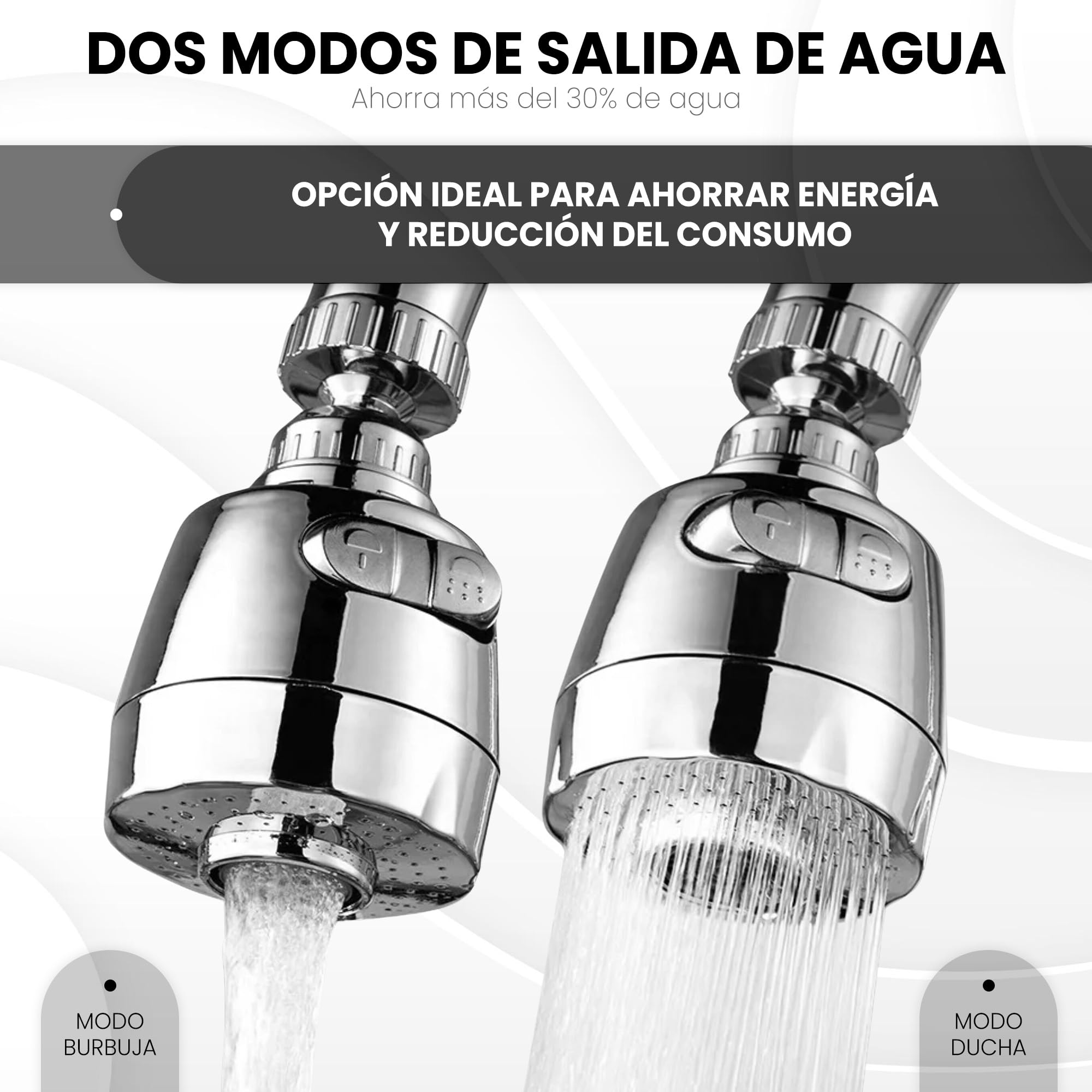 Aérateur De Robinet,360°Pivotant Embout Robinet Cuisine,2 Modes