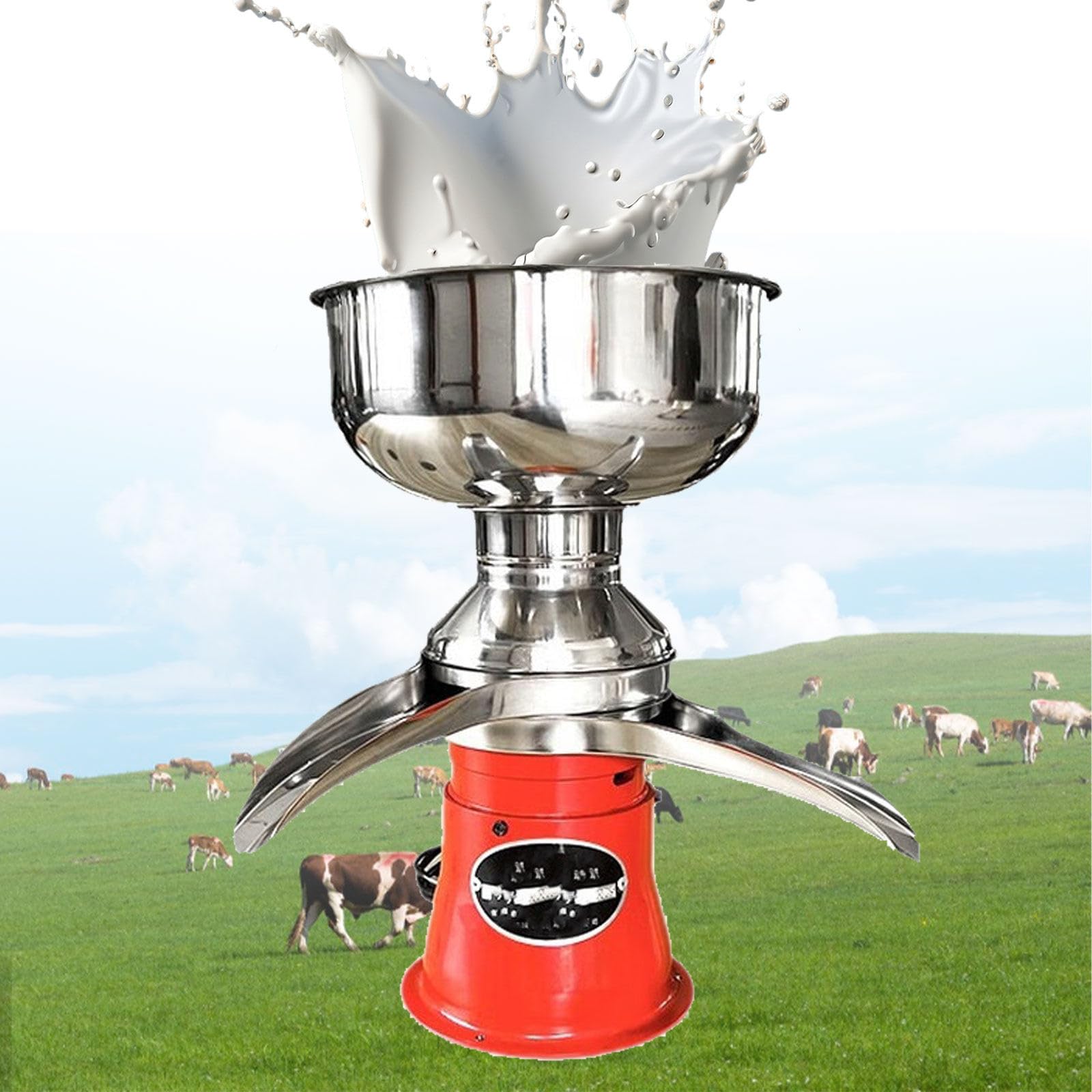 Elektrischer Milchseparator, elektrischer Frischmilch-Rahmseparator mit Abschäumer, professionelle Rahmzentrifuge mit 5-Liter-Milchbehälter, 50-Liter/h-Milch- und Sahneseparator.