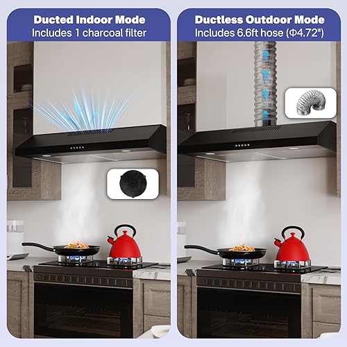 Miniatura 8 de Campana extractora negra Bajo gabinete, extractora metalico cocina campana extractora debajo del gabinete campana extractora de 30 pulgadas campana