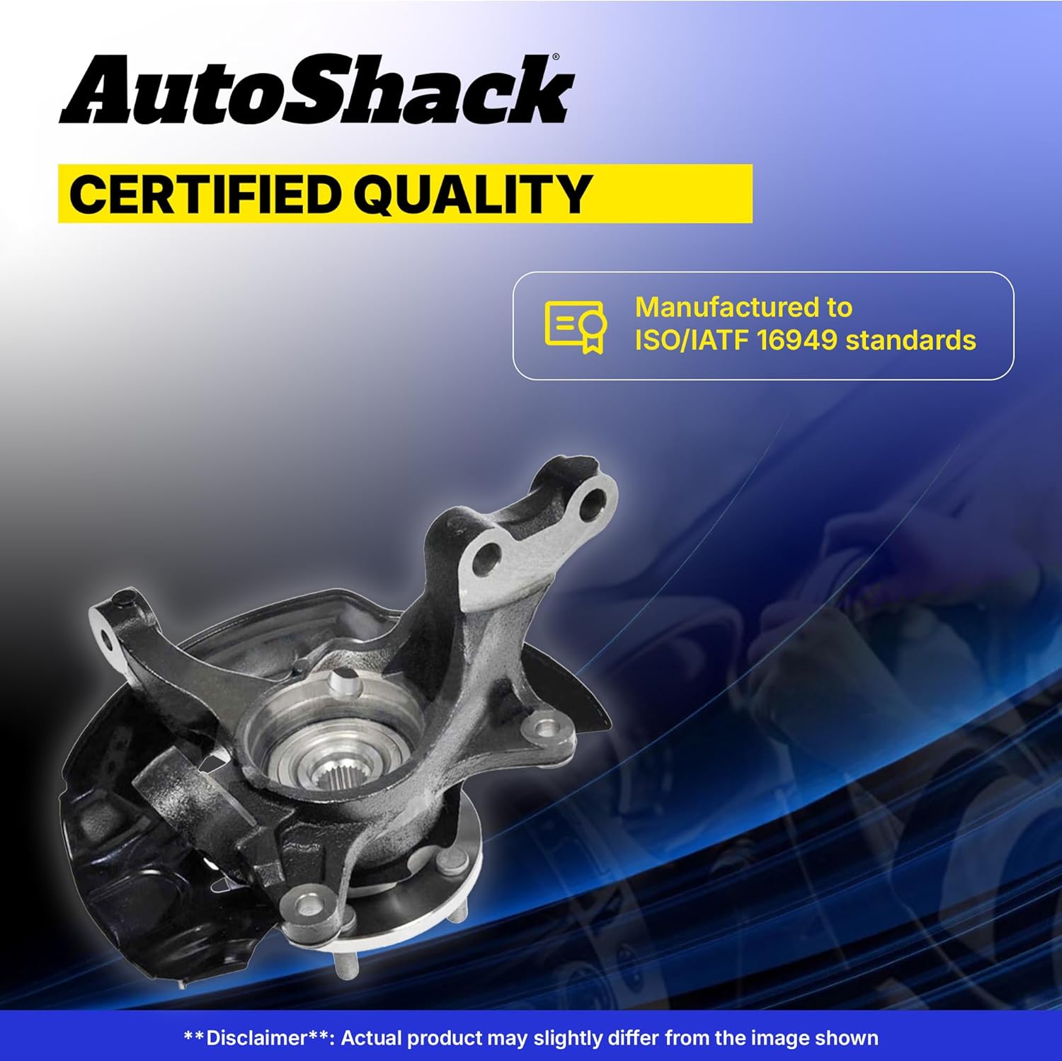 AutoShack Front Steering Knuckle & Wheel Bearing Hub Assembly Right Replacement for 2004-2010 Toyota Sienna 1-PC