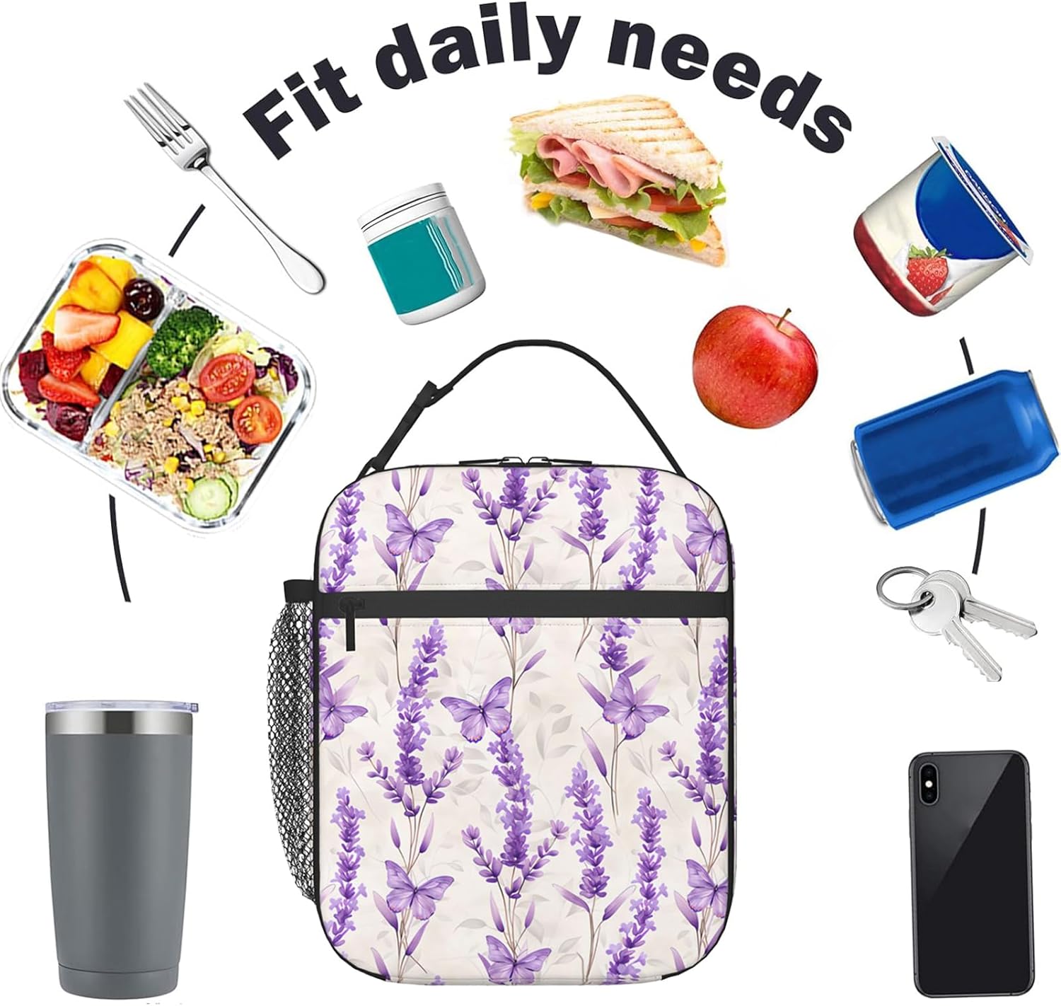 Reusable Just a Girl Who Loves Books Lunch Box for Kids Girls Women Adult, Insulated Book Reader Lover Lunch Bag,Polyester Cooler Handbags Case for School Picnic Work Travel Beach or Hiking - Image 5