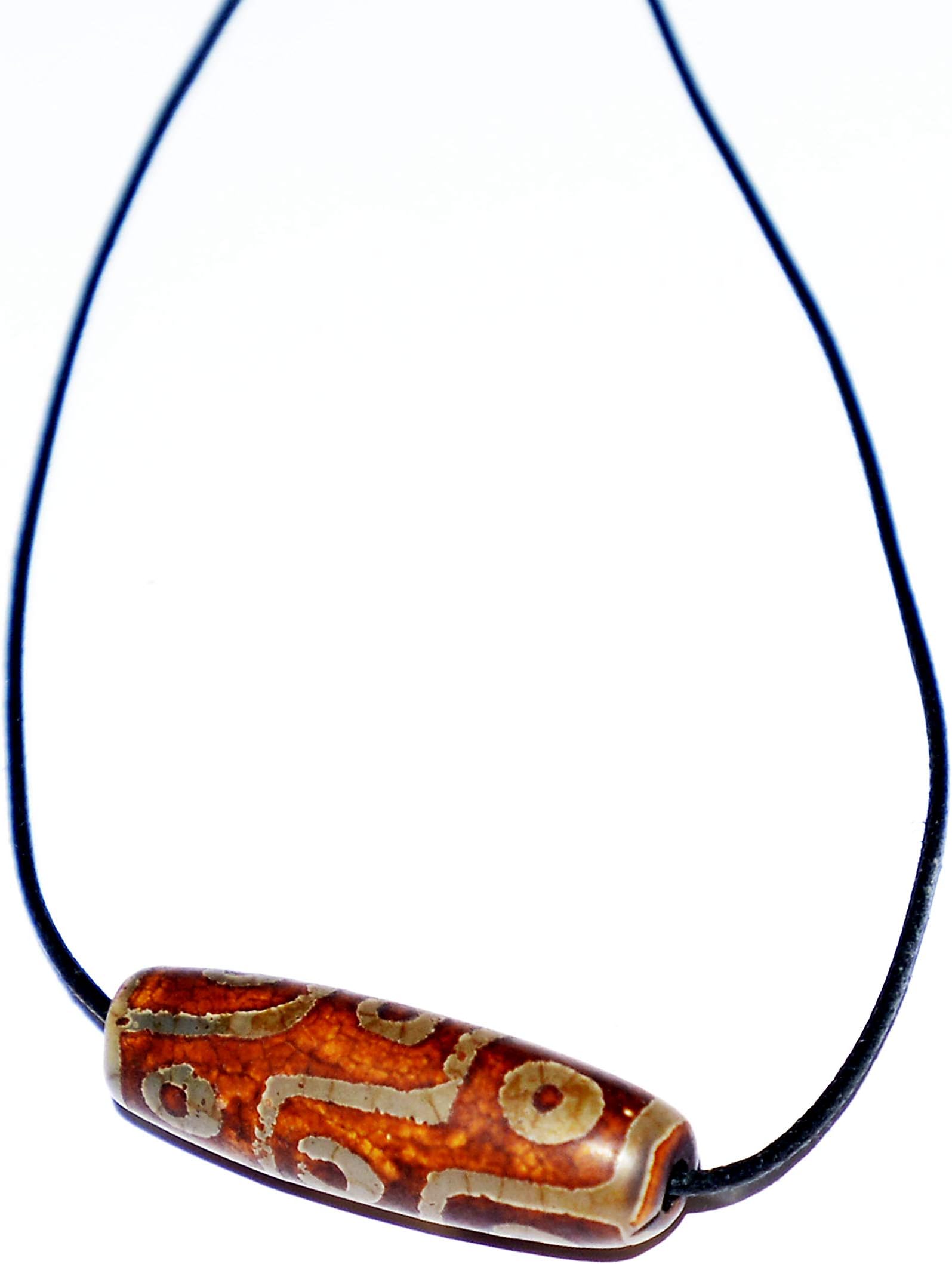 Old Tibetan Agate Dzi Bead Energy Pendant Necklace On Adjustable Cord (Nine Eye Dzi Bead The King of Dzi Beads for Completeness and Fullness)